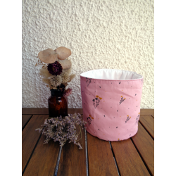 Vide-poche en coton
Motifs fleurs sur fond rose