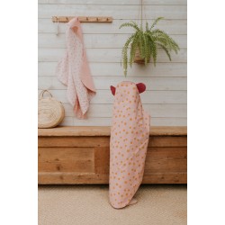 Cape de bain - capuches oreilles
Motifs Fleurs - rose